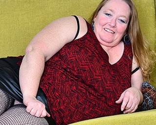 Big breasted mature BBW playing with her pussy