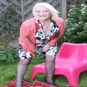 Naughty British housewife getting dirty in the garden