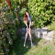 Horny housewife playing in her garden