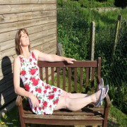 Naughty British housewife playing in her garden
